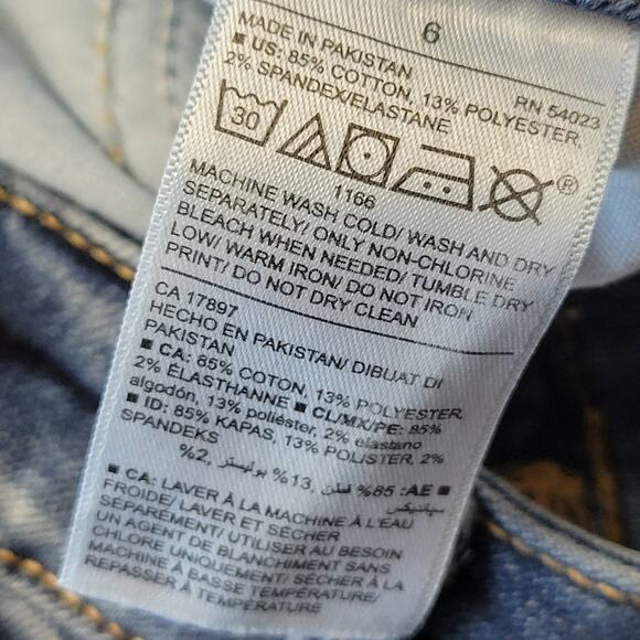 Old Navy Rockstar Blue Skinny Jeans Ripped Raw Hem Secret Slim Pockets Women's 6 - Picture 4 of 10